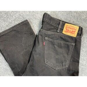 Levi's 505 Jeans Men 40x32 Black Straight Leg Denim